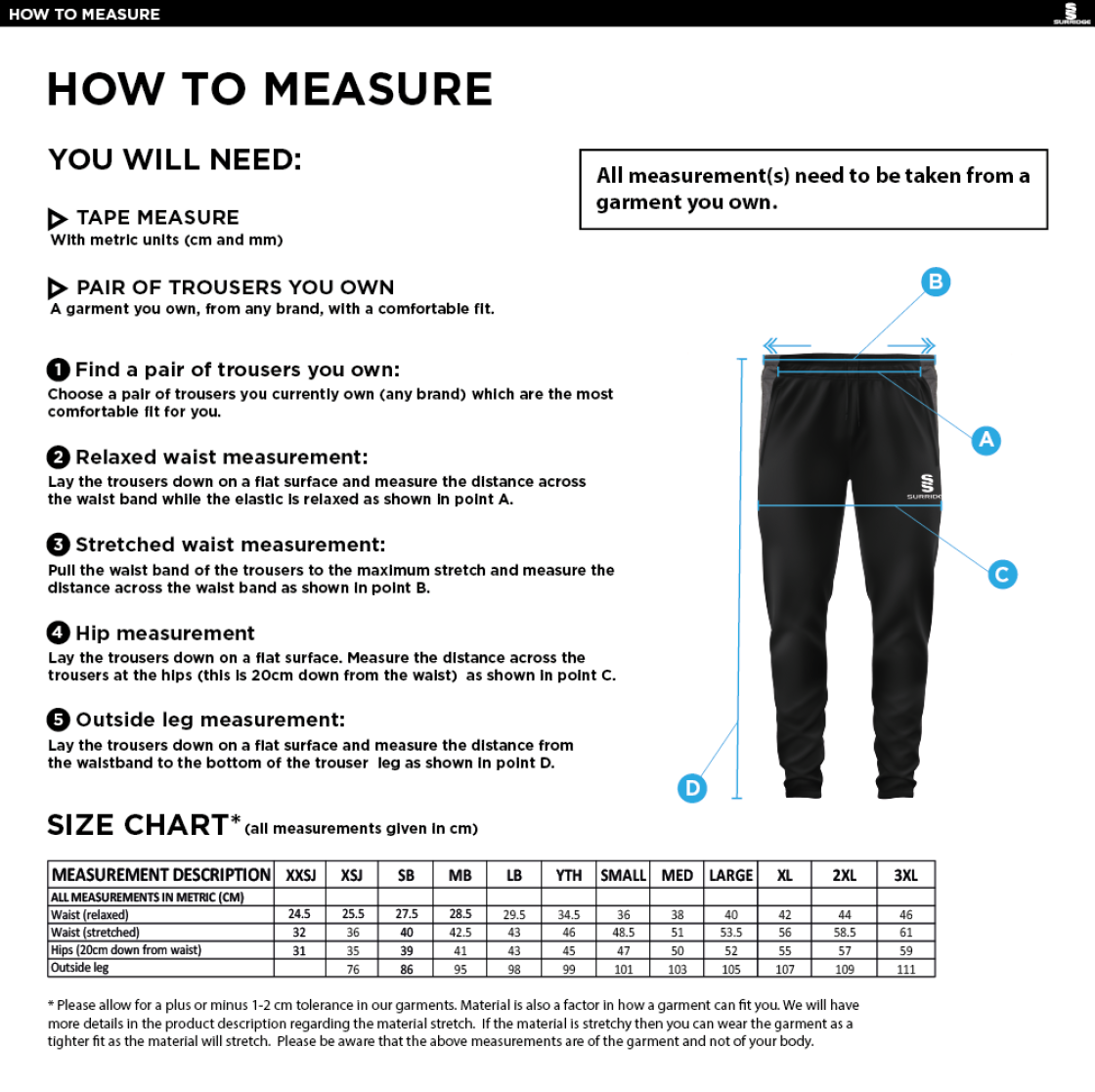Carlisle CC Tek Pant - Size Guide