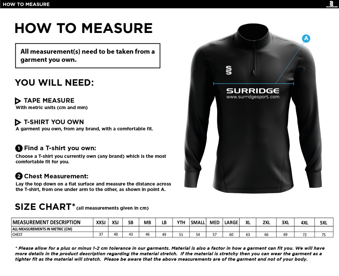 Carlisle CC Blade Performance Top - Size Guide